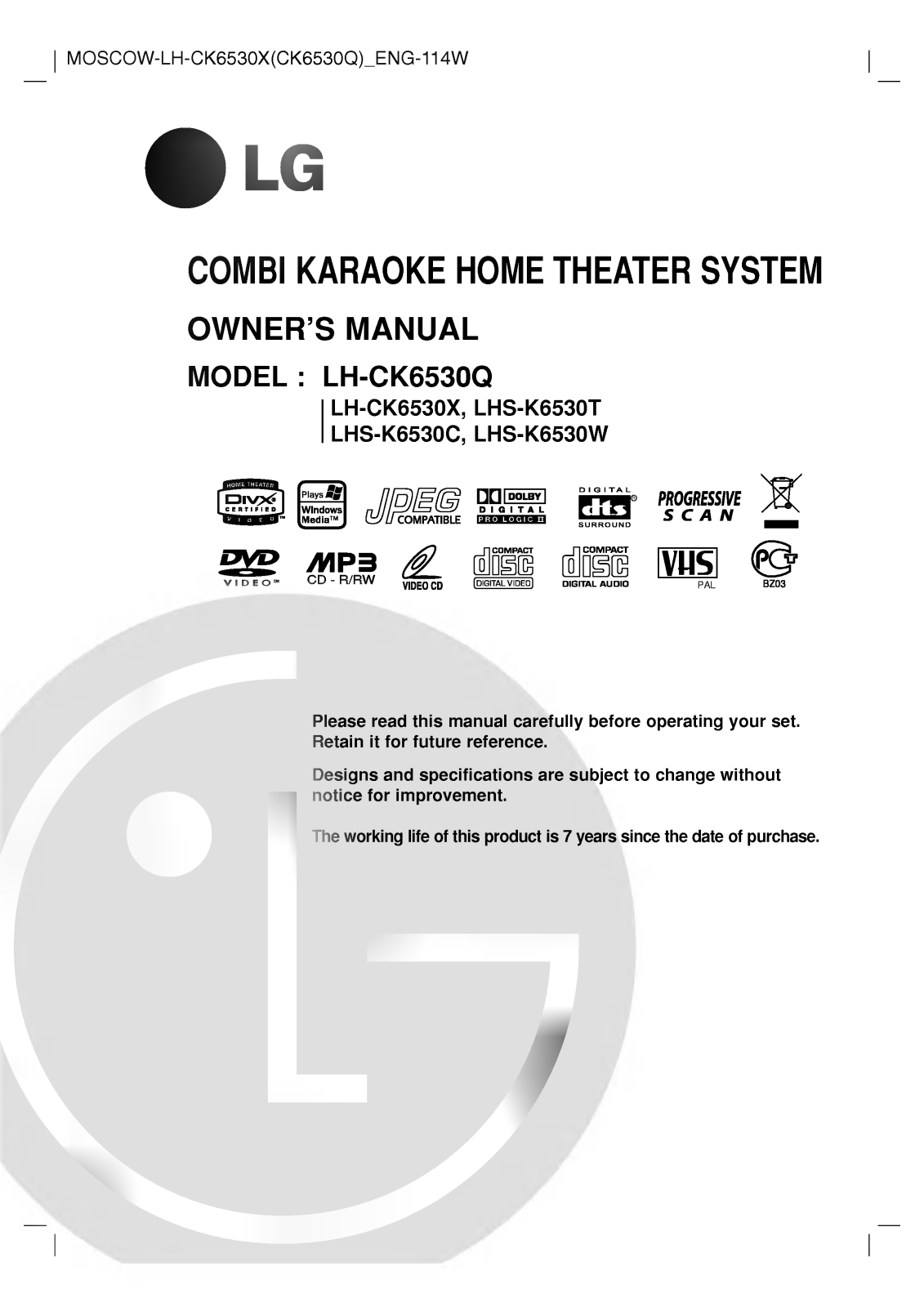 LG LH-CK6530X User guide