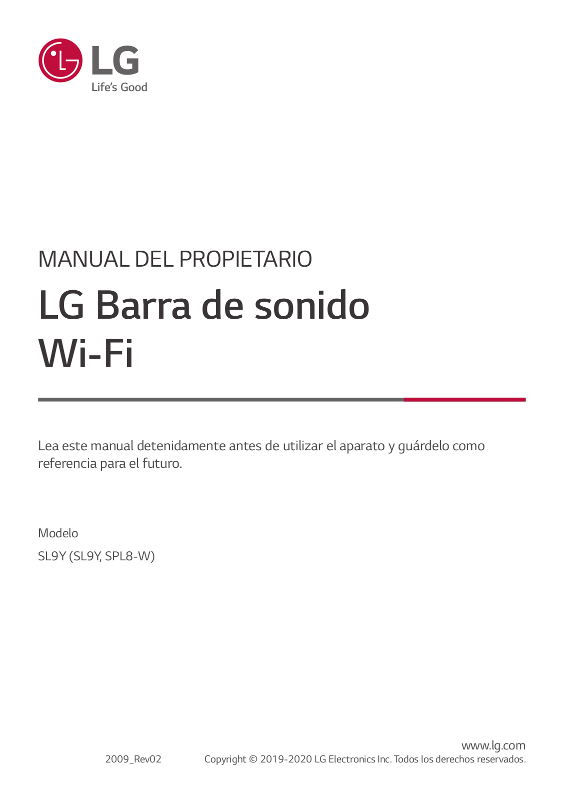 LG SL9Y User Guide