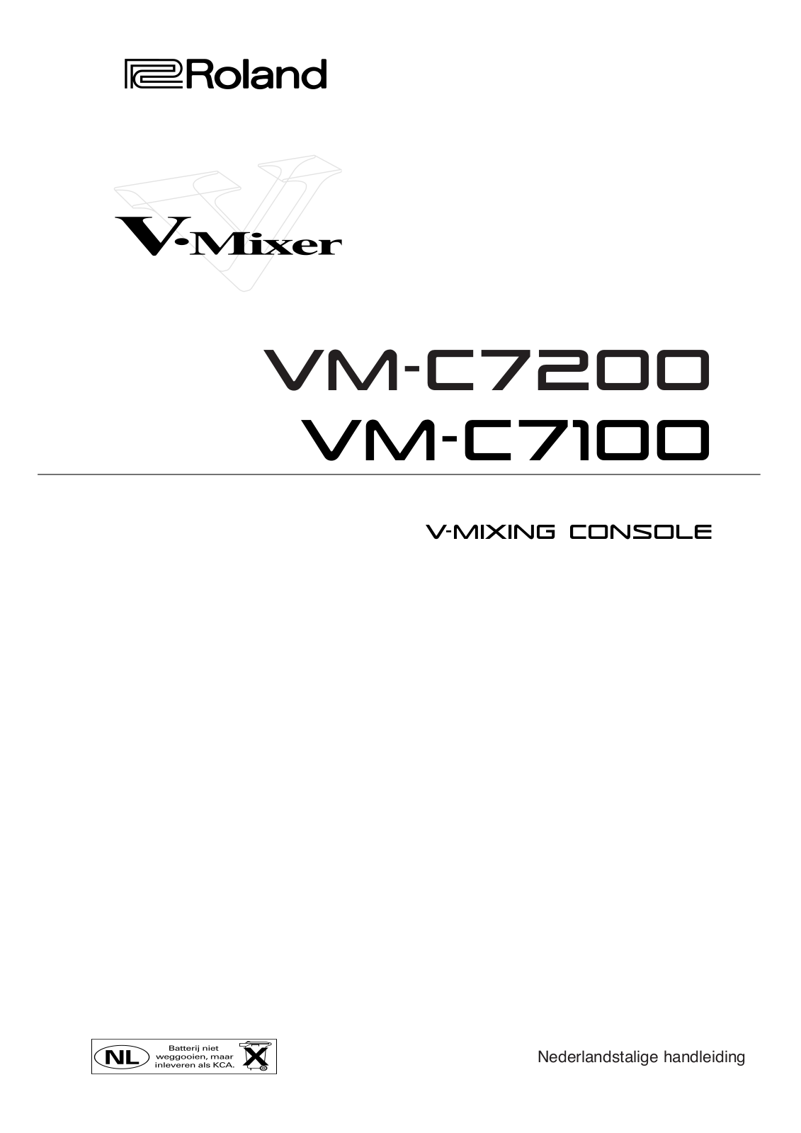 Roland VM-C7200 User Manual