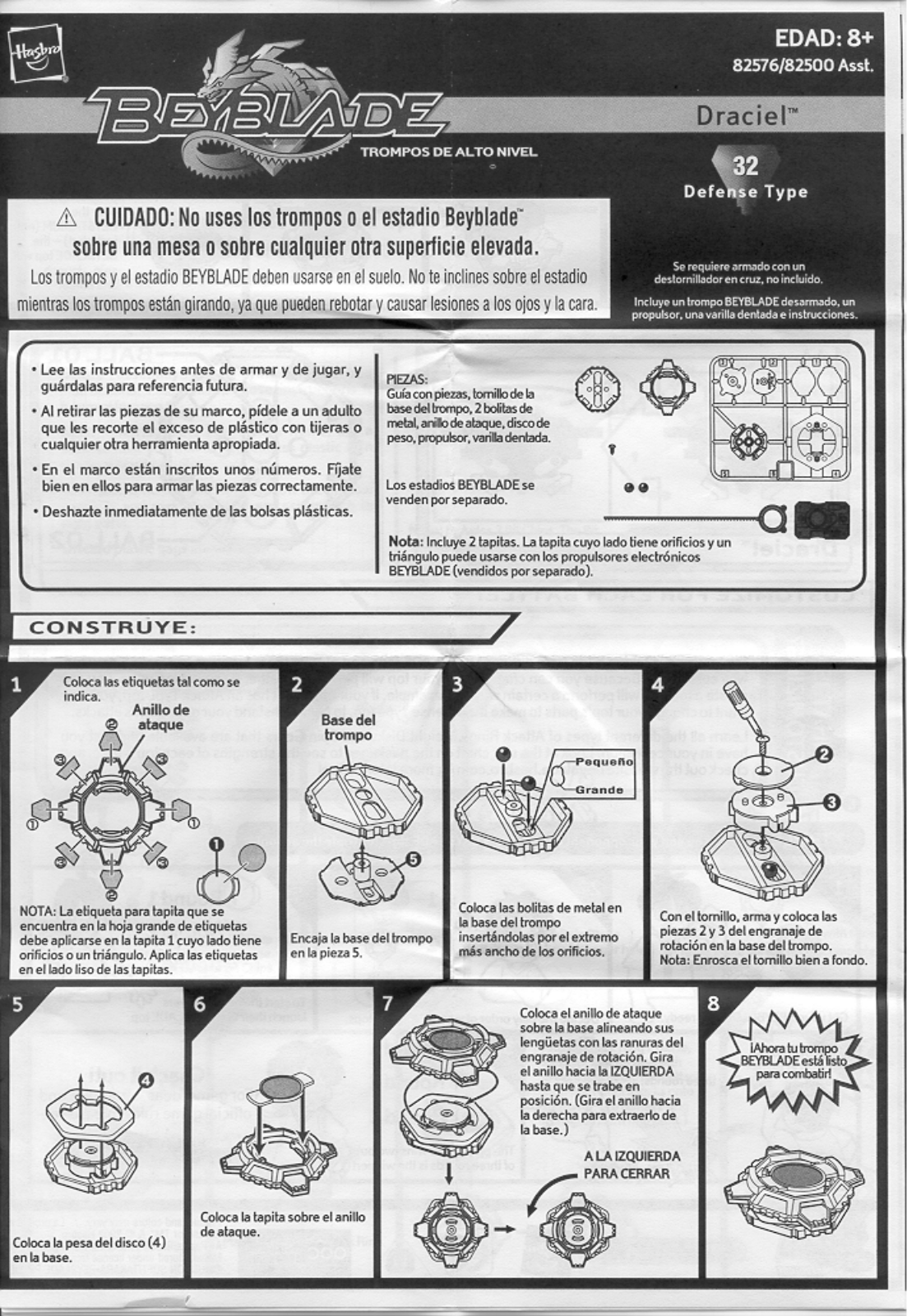 HASBRO Beyblade Tops Draciel User Manual