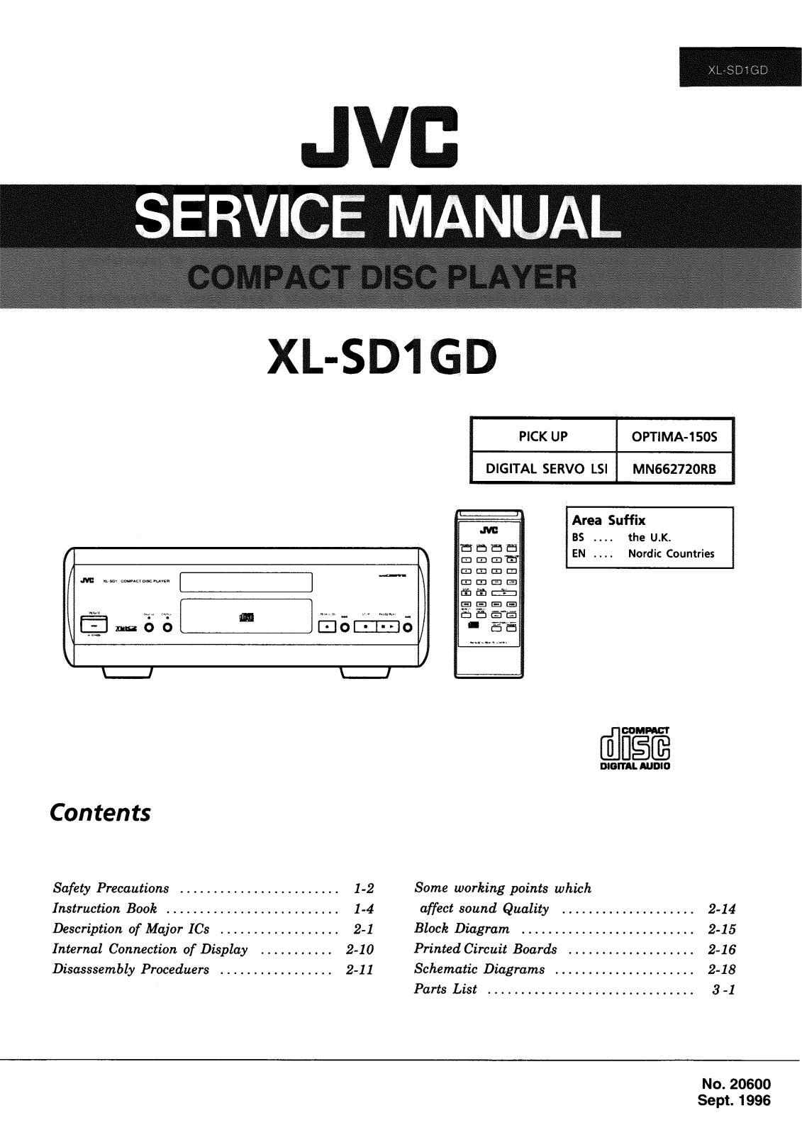 JVC XLSD-1-GD Service manual