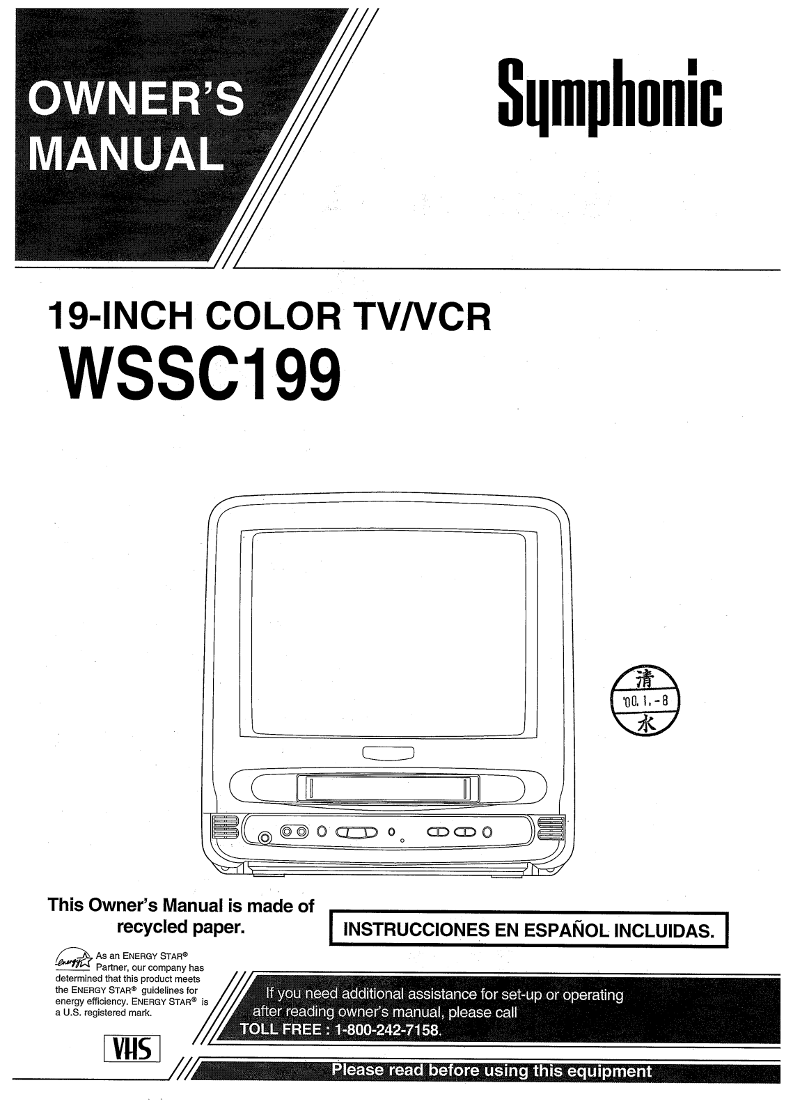 FUNAI WSSC199, WSSC199 User Manual