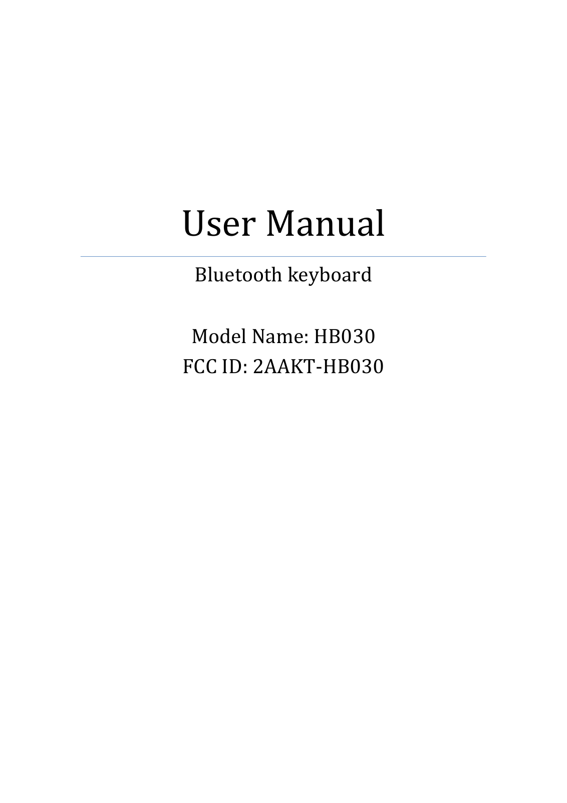 Hastech Technology HB030 User Manual