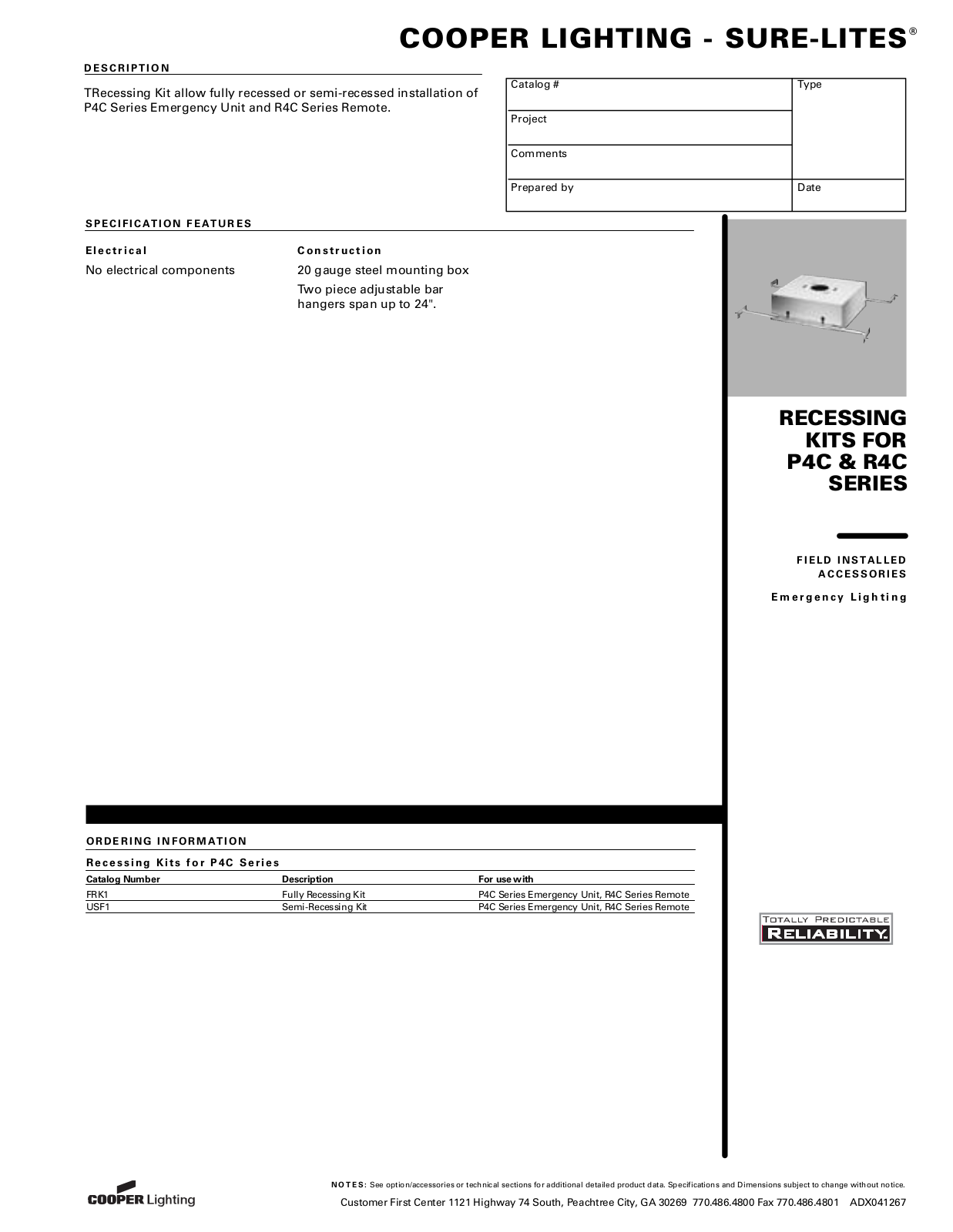 Cooper Lighting R4C, P4C User Manual