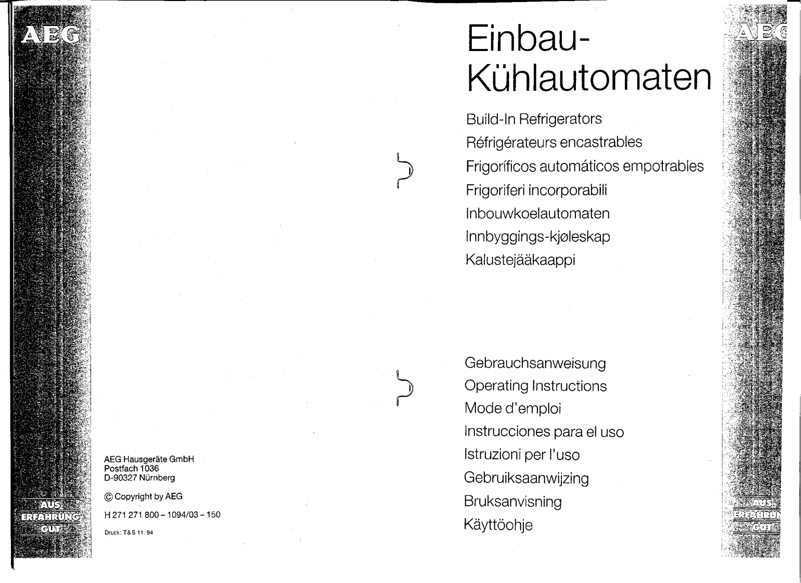 AEG-Electrolux S1749-5E, SANTO2532-5I User Manual