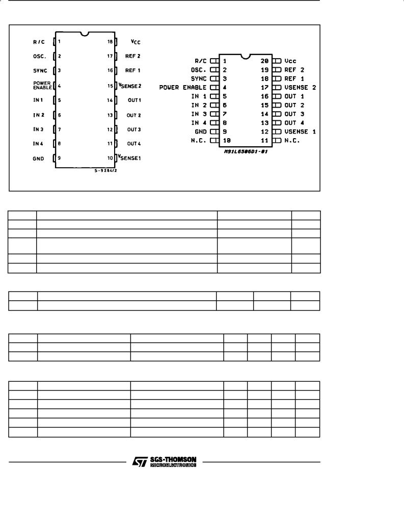 SGS-THOMSON L6506, L6506D Technical data