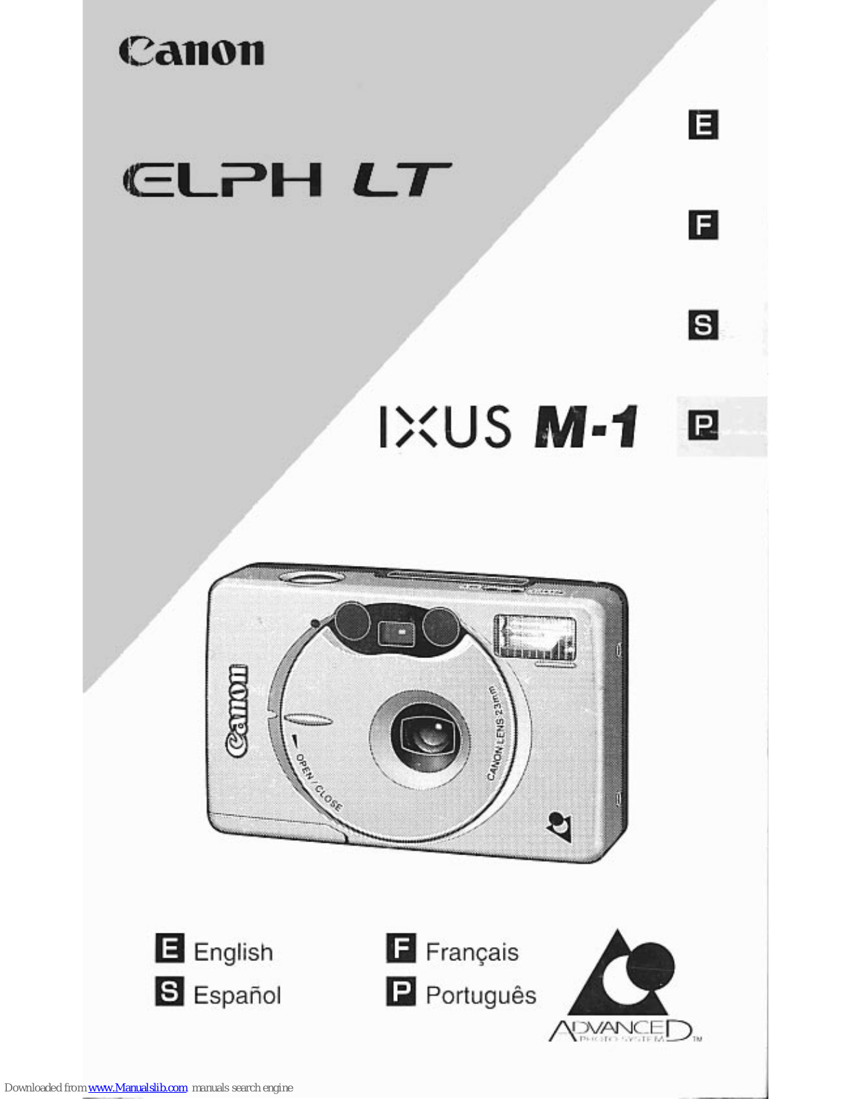 Canon ELPHLT - ELPH LT APS Camera, IXUS M-1 Instruction Manual