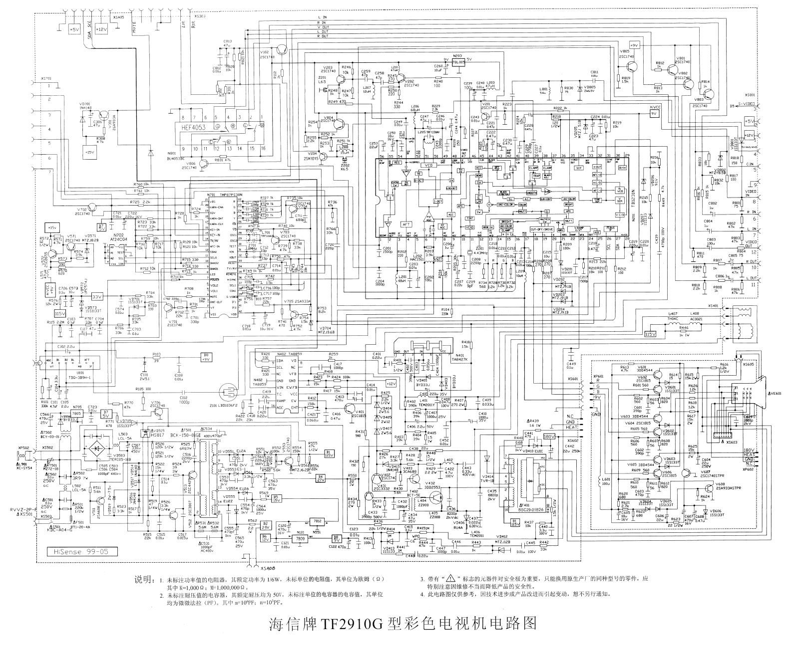 Hisense TF2910G Schematic