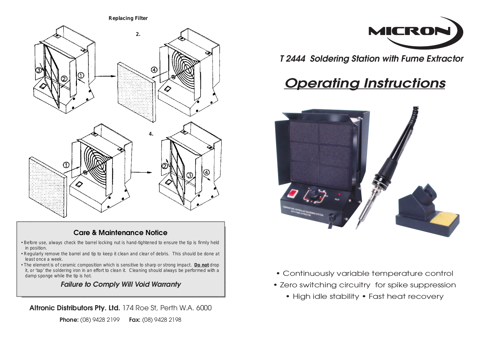 Micron T 2444 Operating Instructions Manual