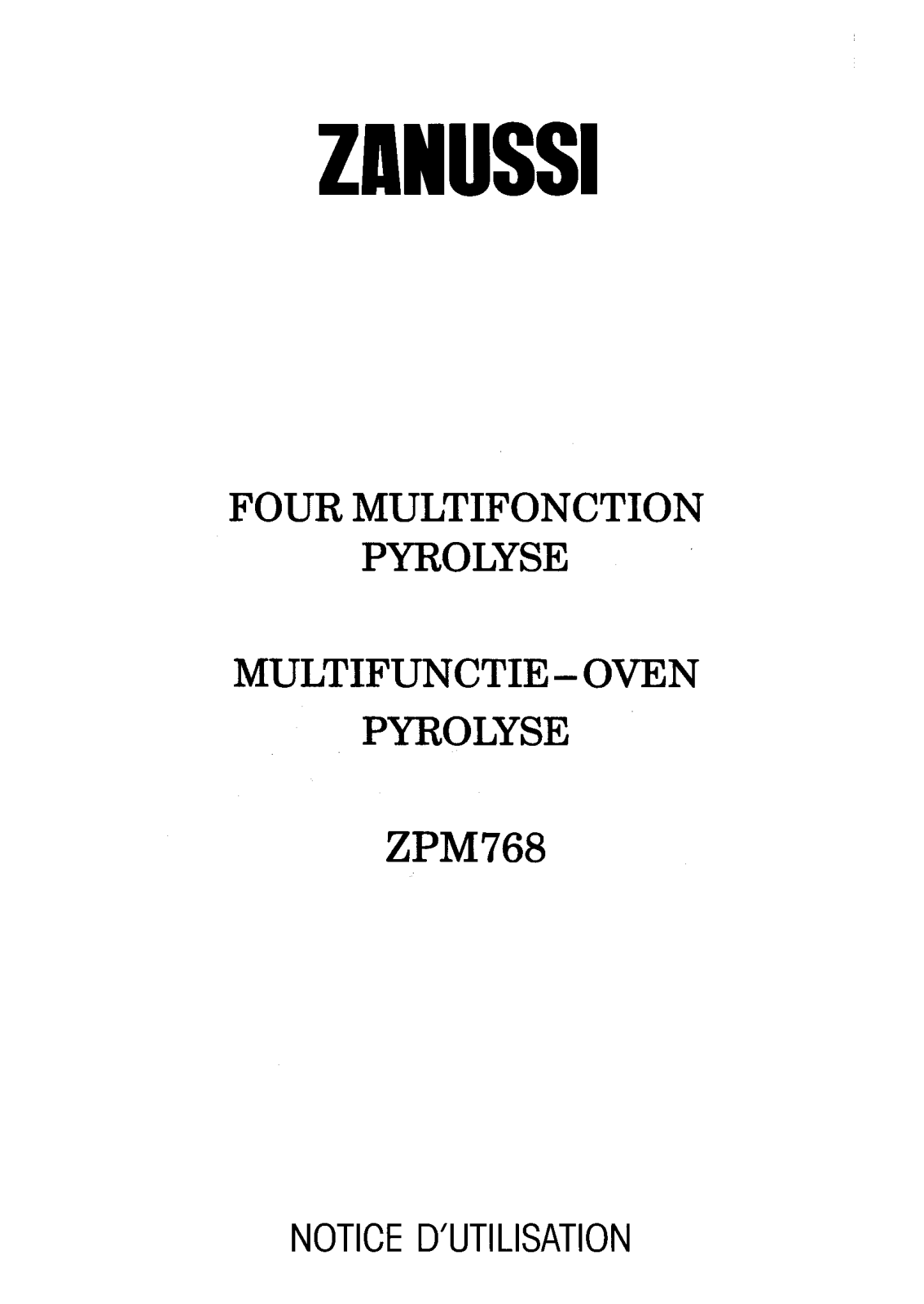 ZANUSSI ZPM768 User Manual