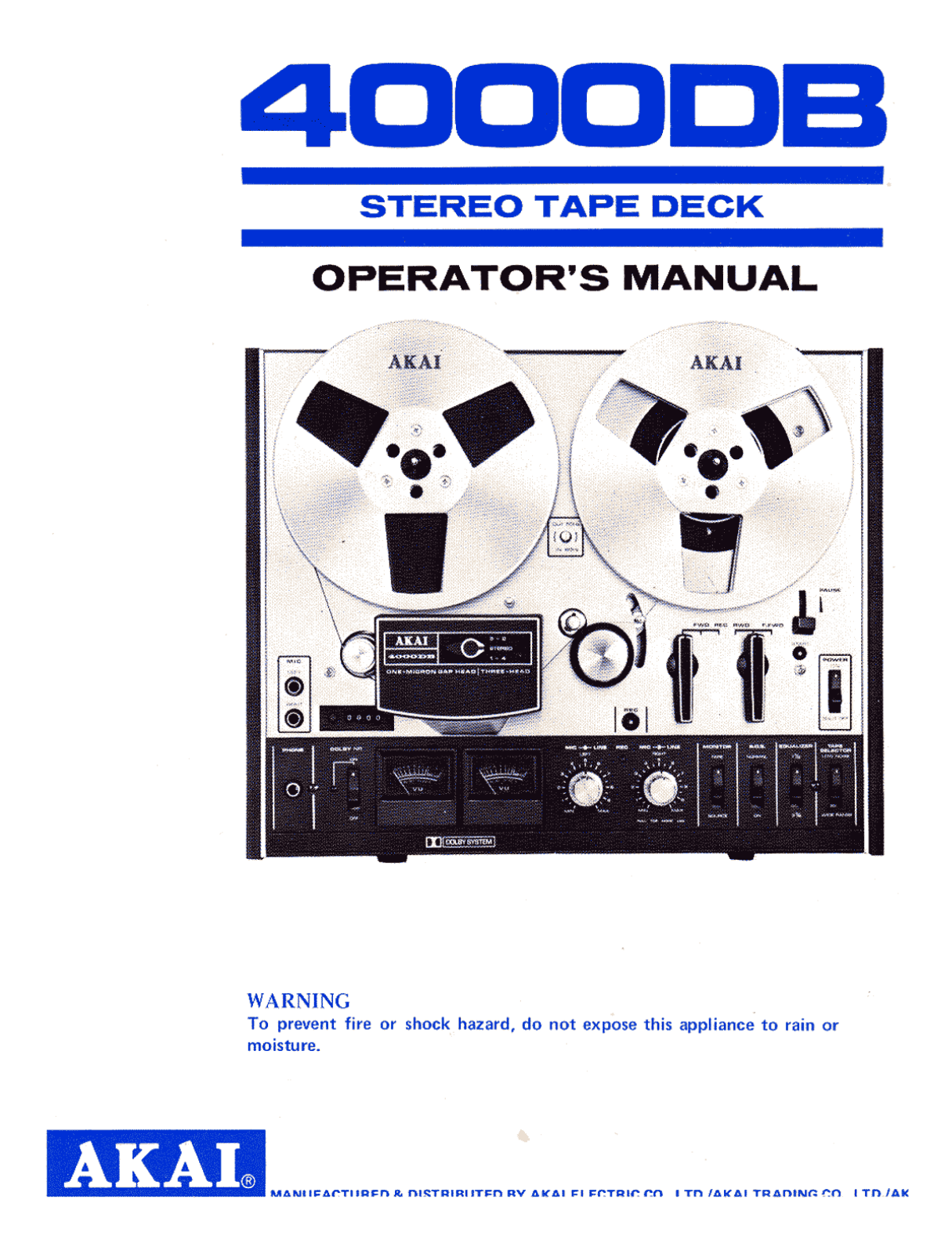 Akai 4000DB User Manual