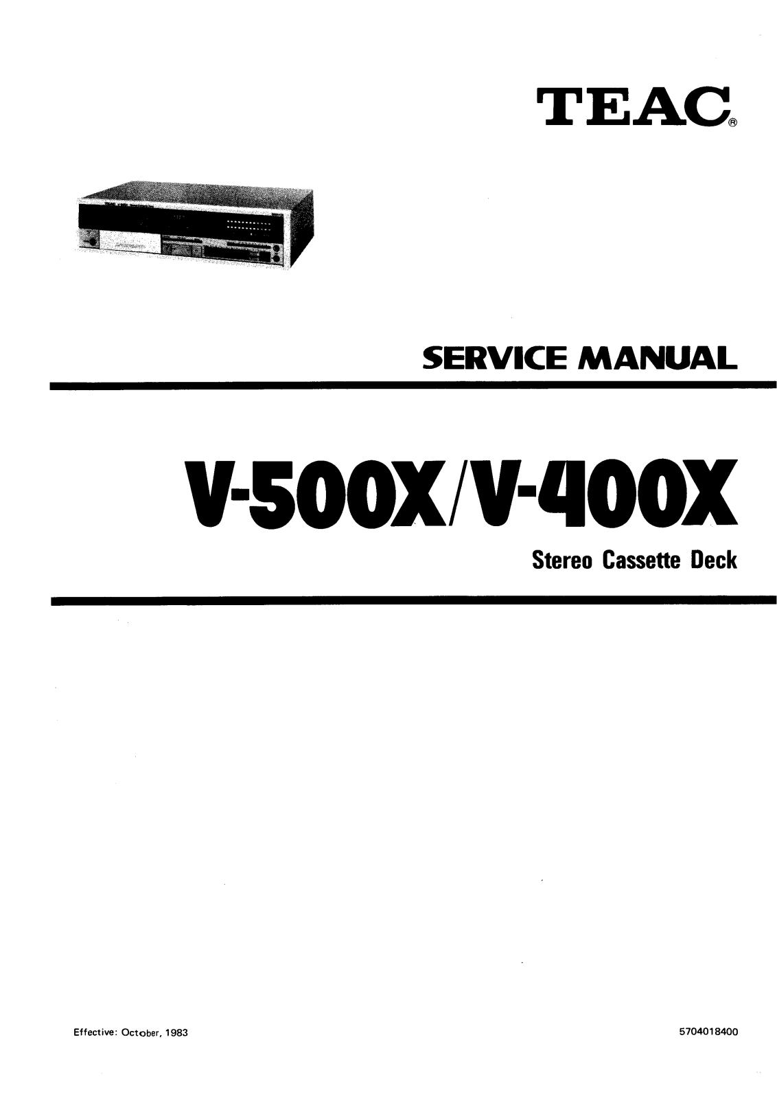 TEAC V-400-X, V-500-X Service manual