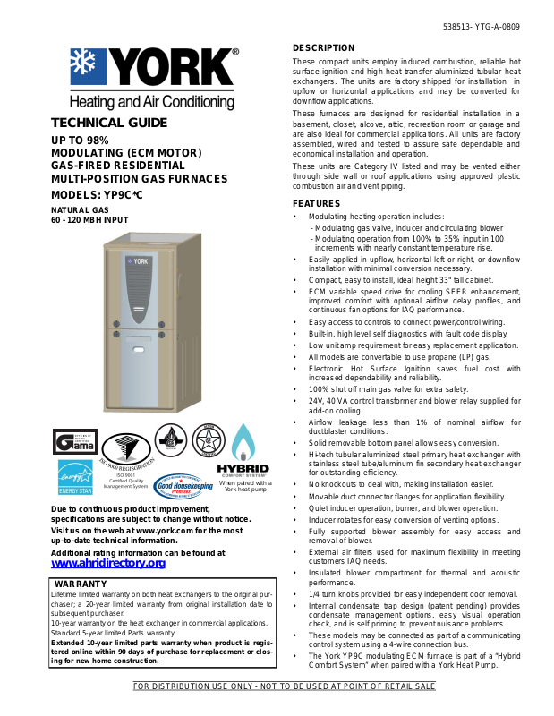 York YP9C'C User Manual