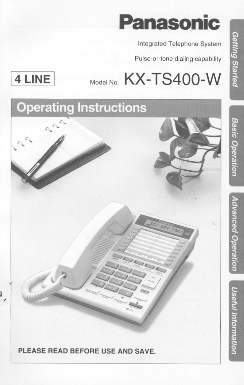 Panasonic kx-ts400 Operation Manual