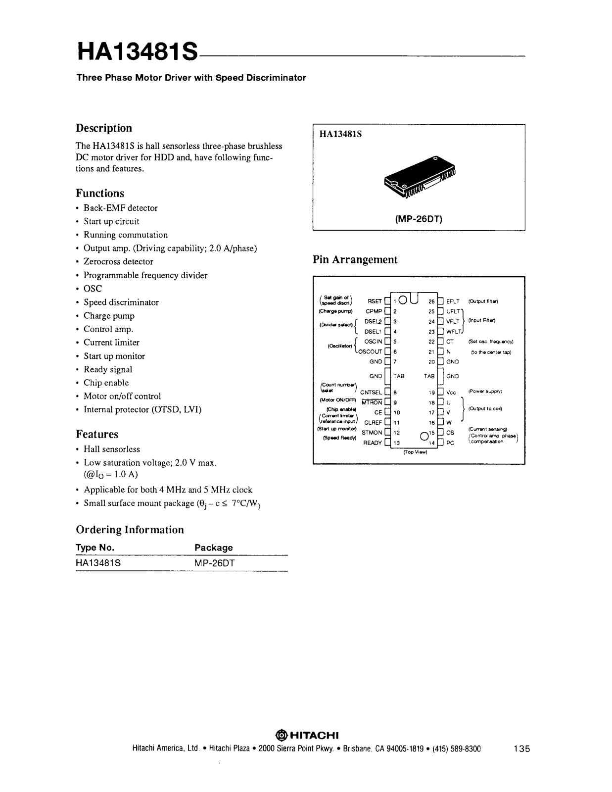 HIT HA13481S Datasheet