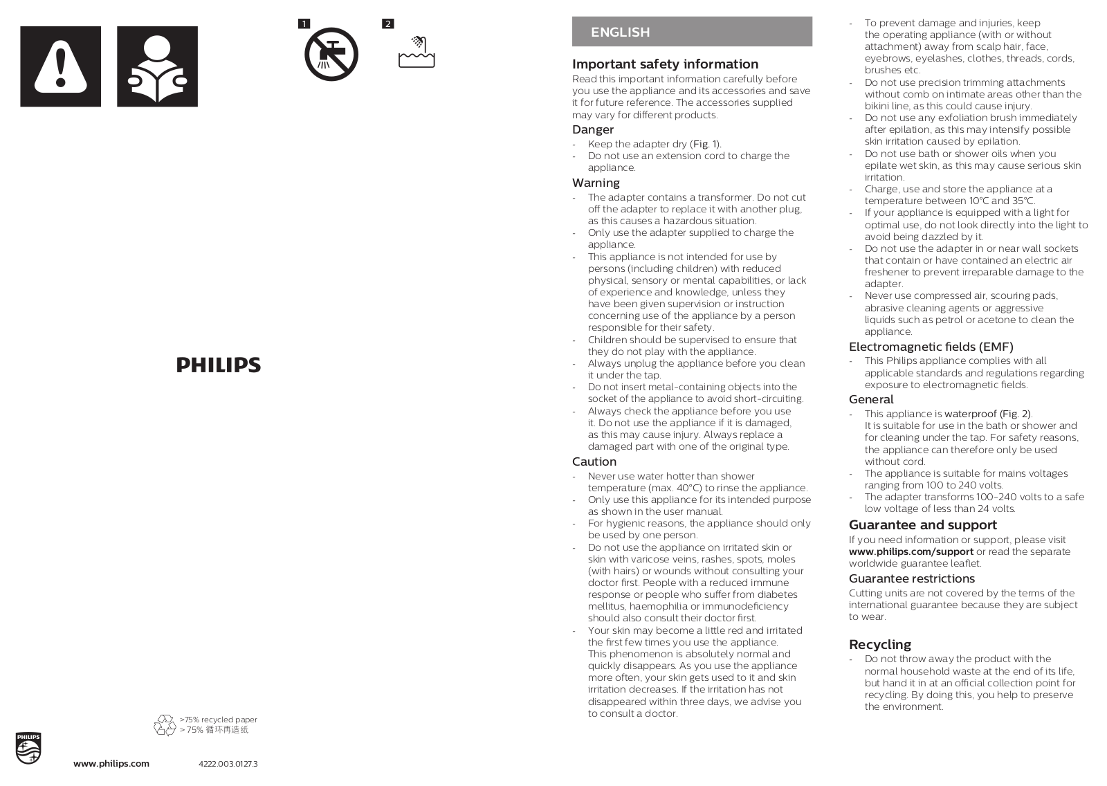 Philips BRE634/10, BRE630/10, BRE640/10, BRE644/10, BRE650/10 instructions before use - ManualMachine.com