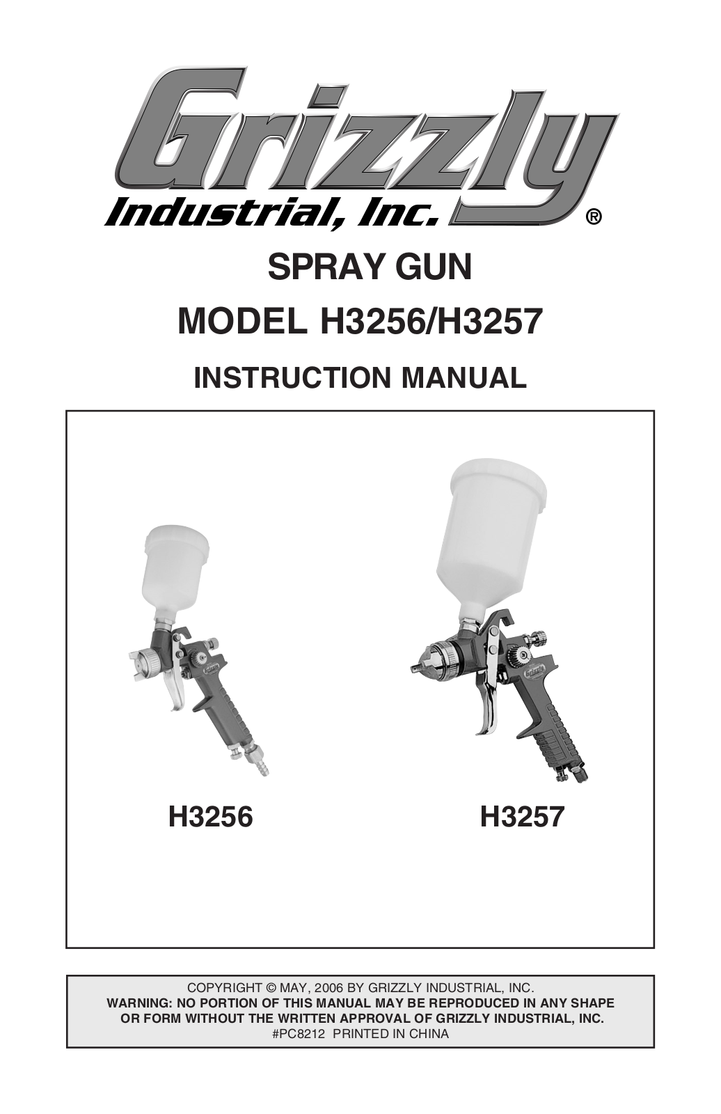 Grizzly H3257, H3256 User Manual