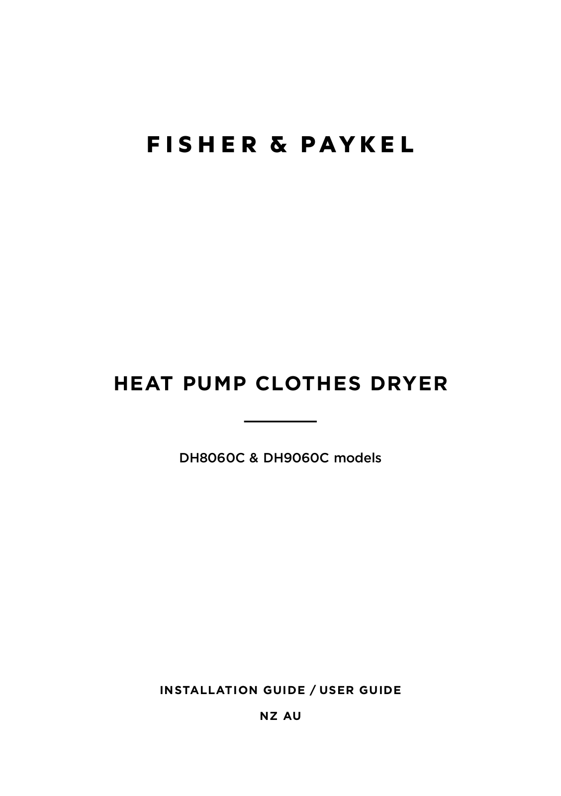 Fisher & Paykel DH9060C1 User Manual