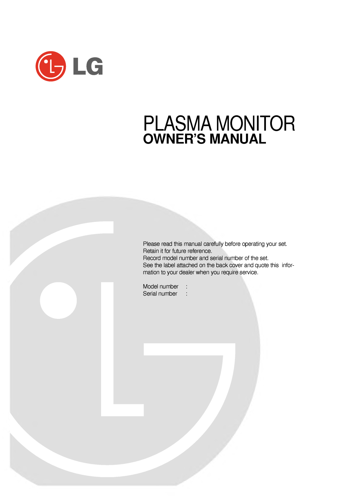 LG MT-50PZ45M User Manual