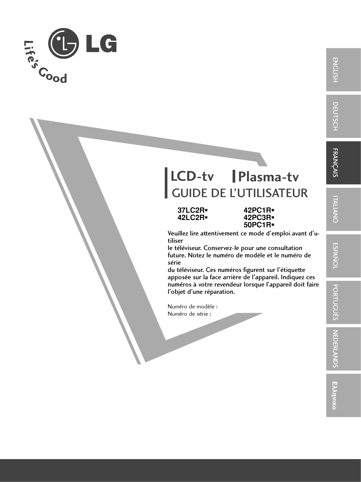 LG 42PC1R Owner’s Manual