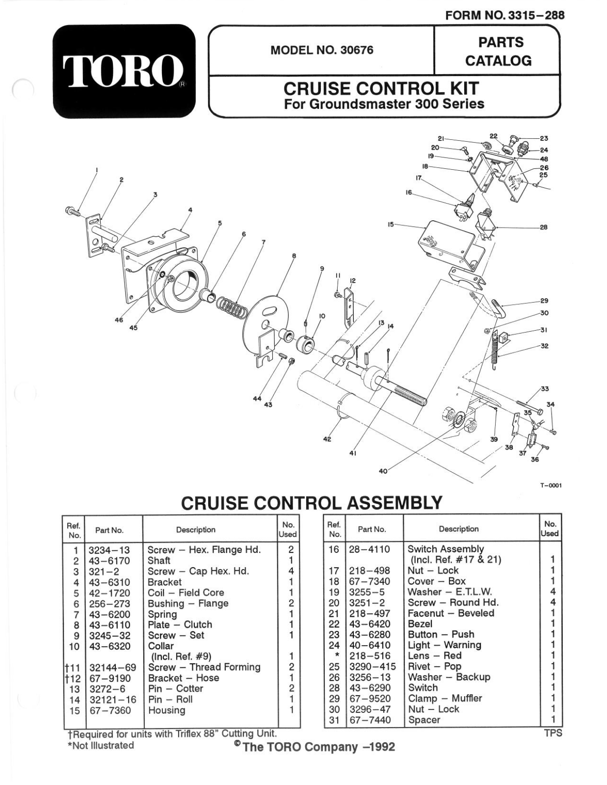 Toro 30676 Parts Catalogue