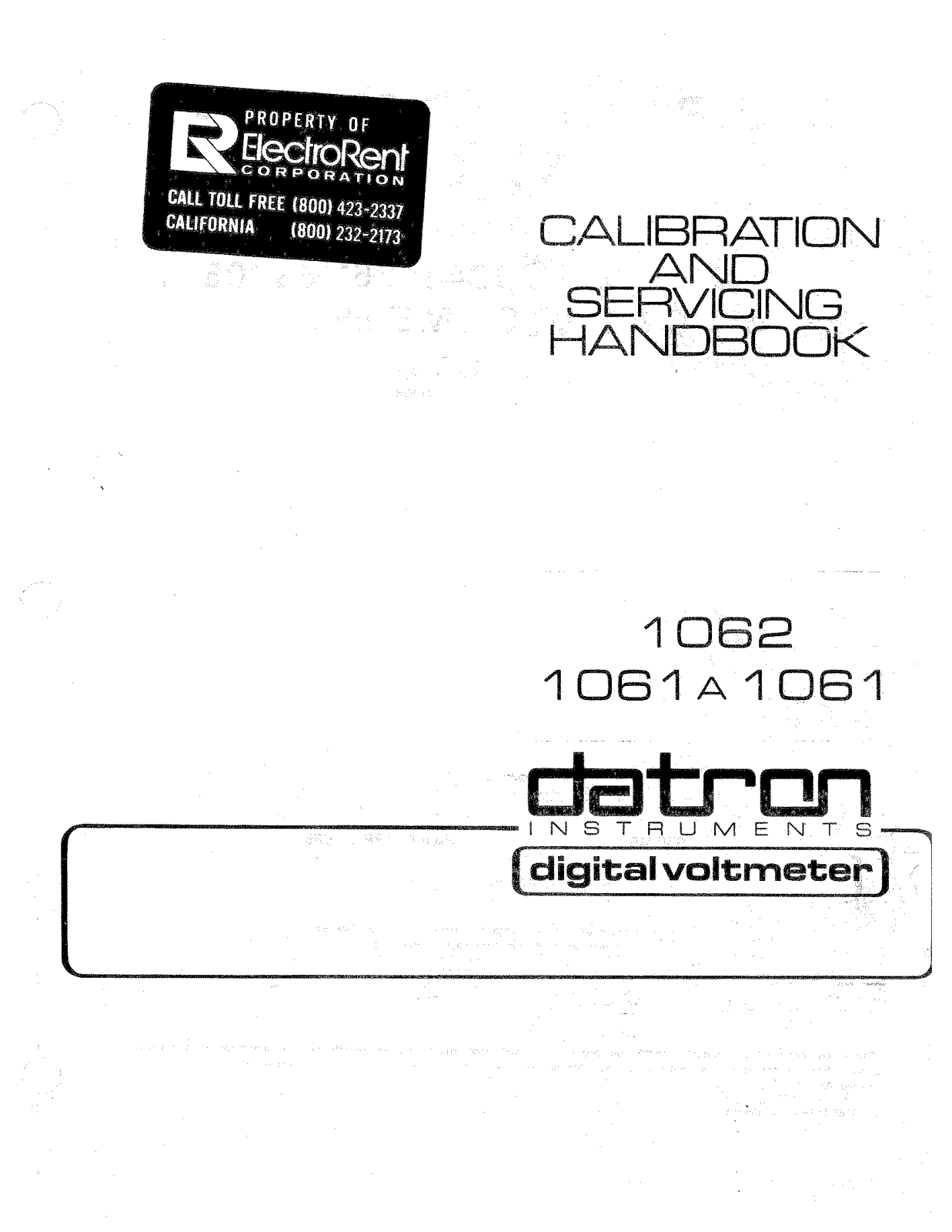 DATRON 1062, 1061A Service Manual