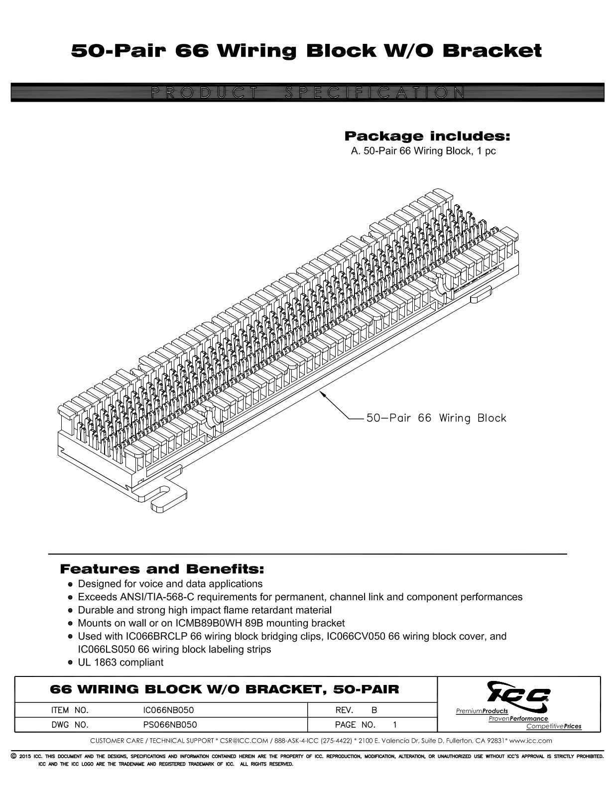 ICC IC066NB050 Specsheet