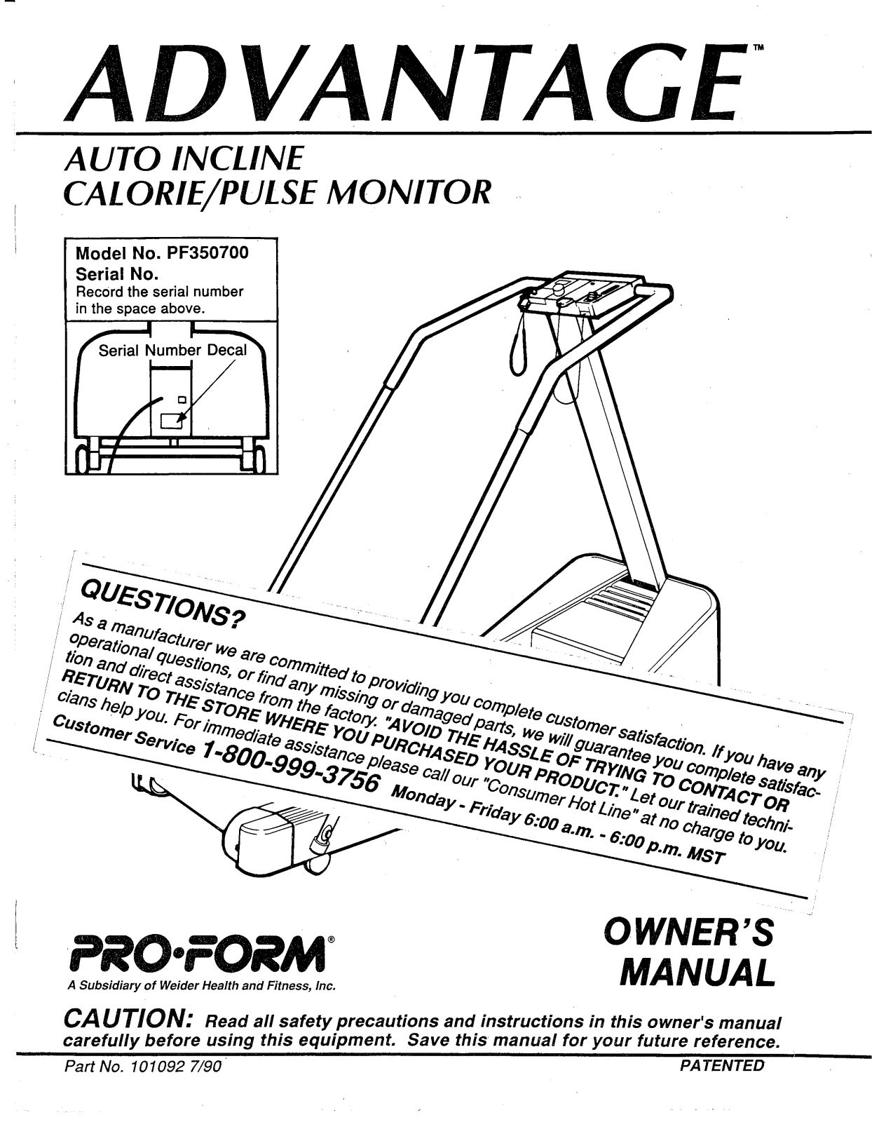 ProForm PF350700 User Manual