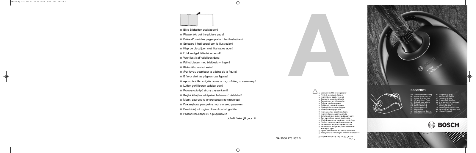 Bosch BSG8PRO1 User Manual