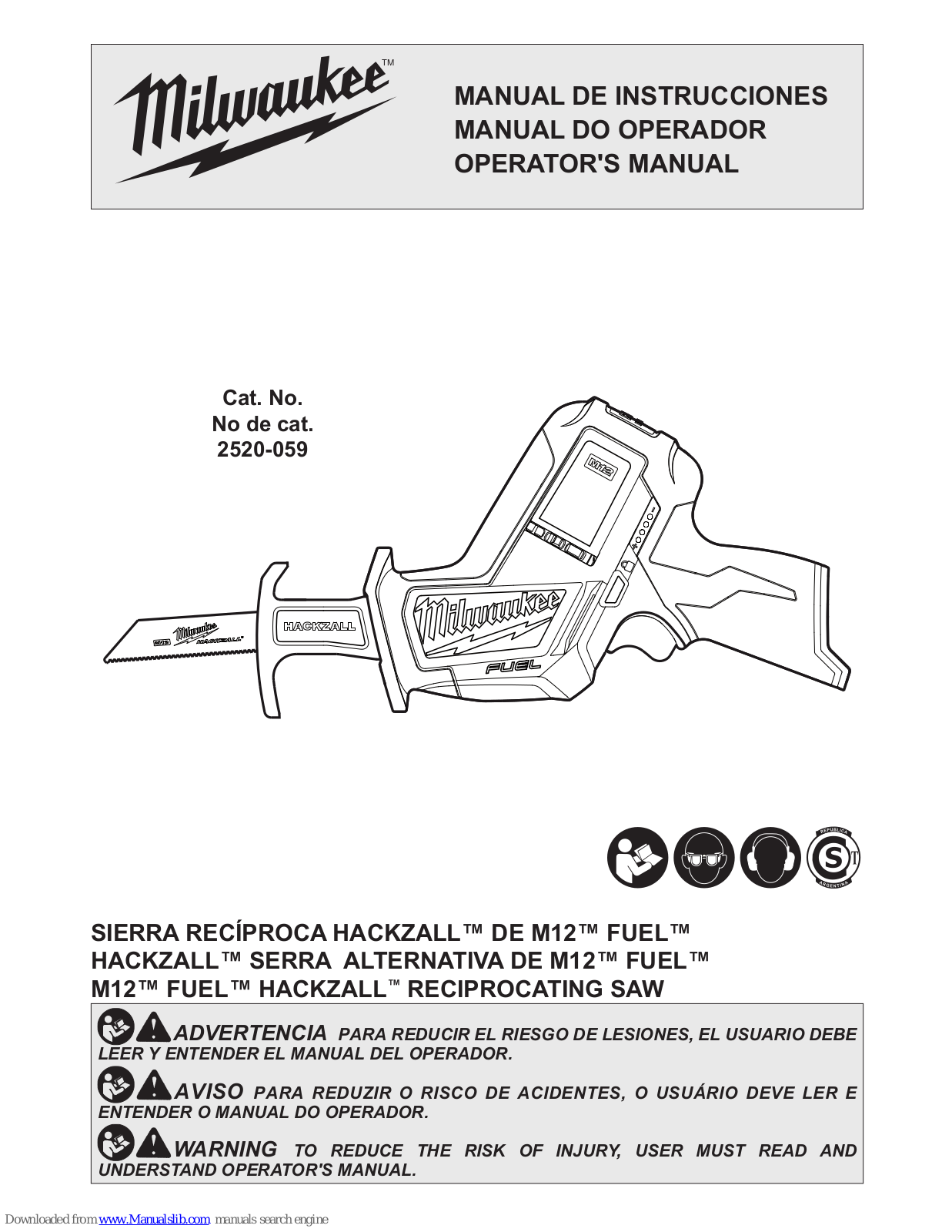 Milwaukee M12 Fuel Operator's Manual