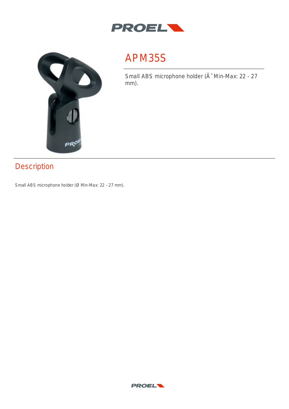 PROEL APM35S TECHNICAL SPECIFICATIONS - ManualMachine.com