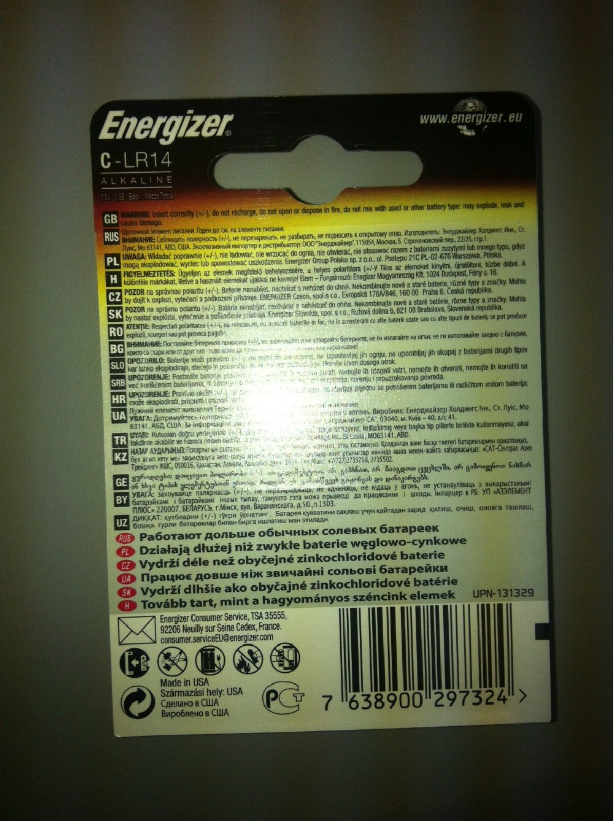 Energizer C-LR14 User Manual