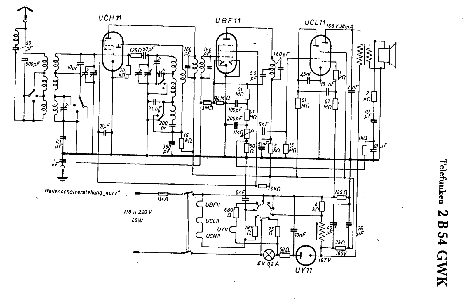 Telefunken 2B-54-GWK Schematic