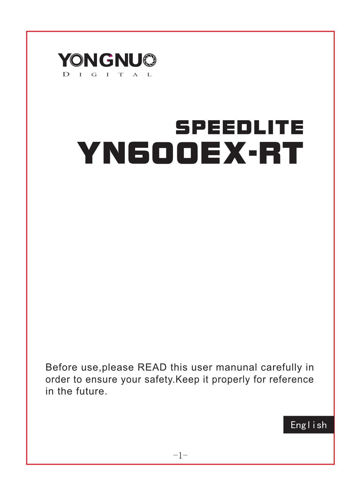 Yongnuo YN600EX-RT User manual