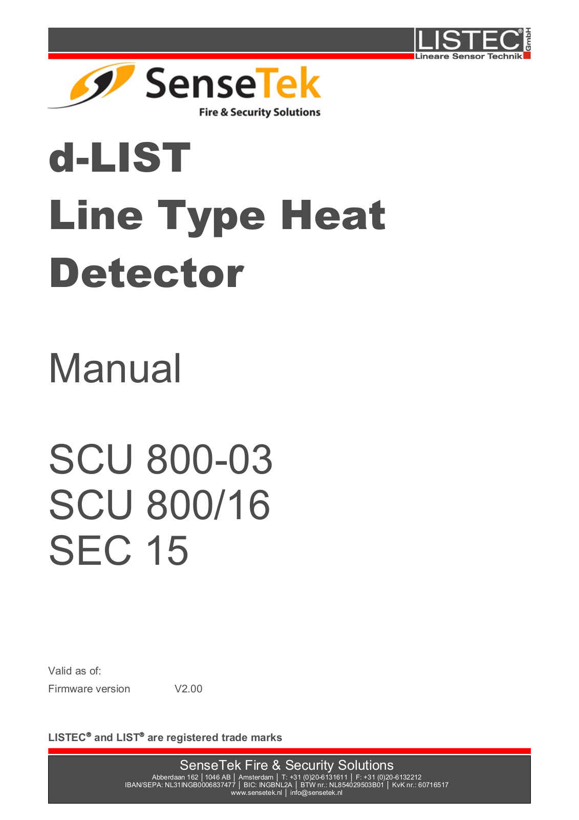 Listec SCU 800/16, SCU 800-03, SEC 15 User Manual - ManualMachine.com