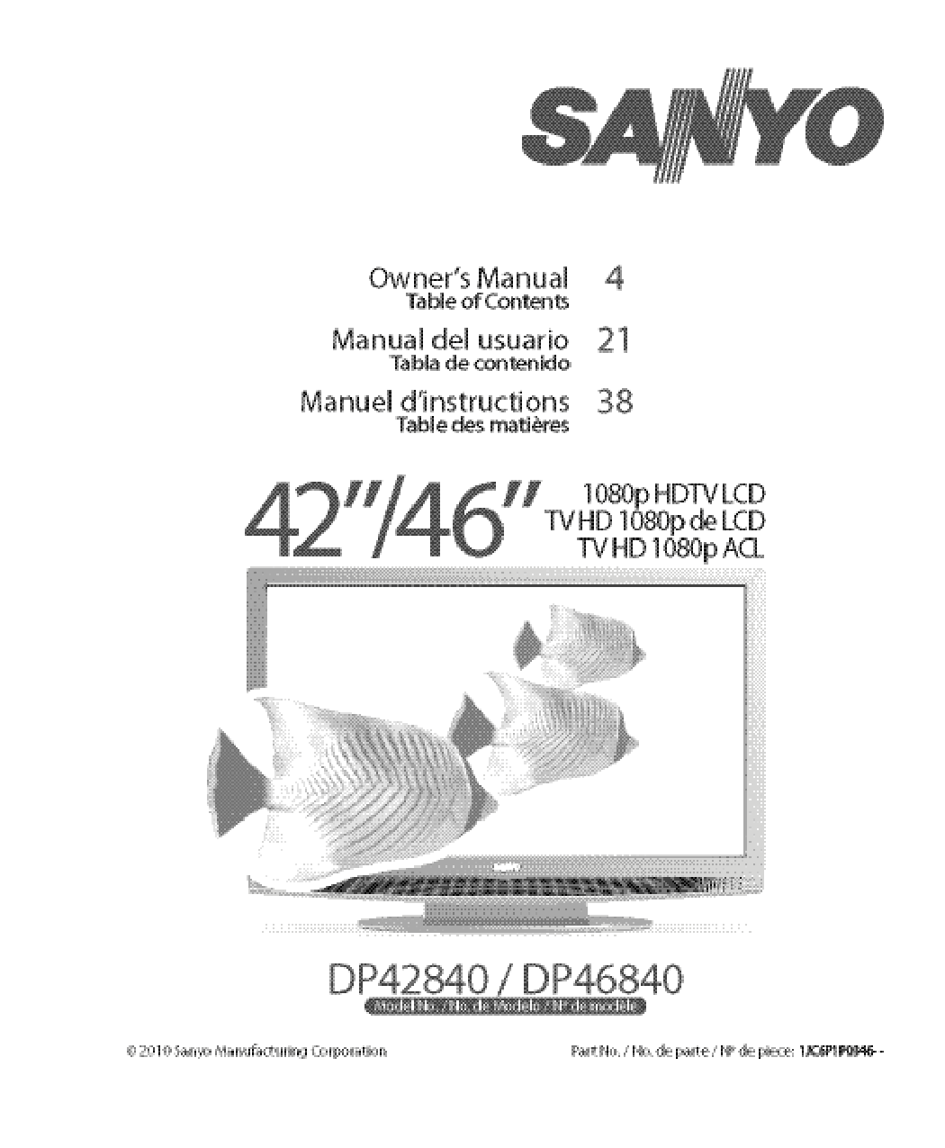 Sanyo DP42840, DP46840 User Manual