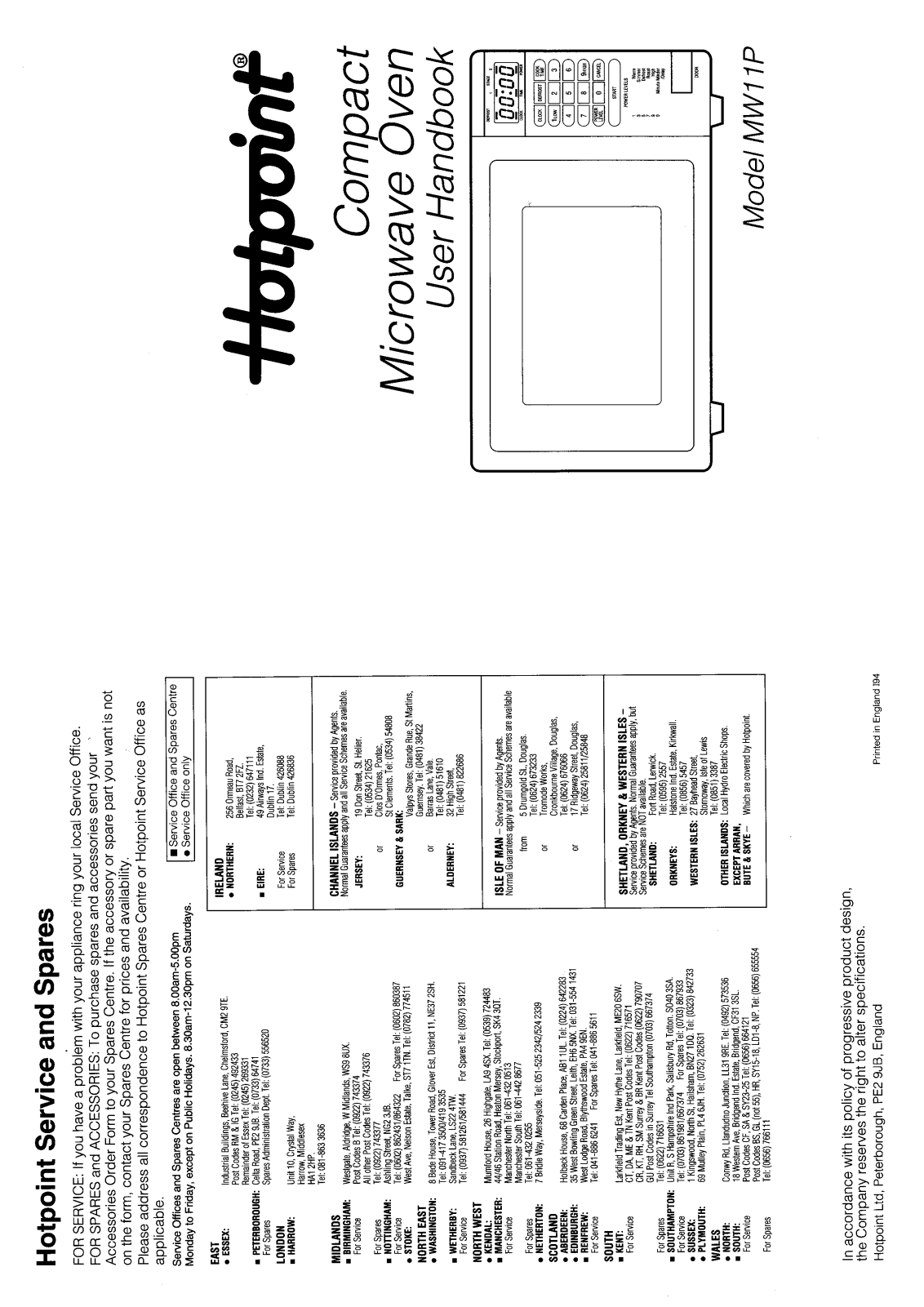 Hotpoint MW11P User Manual