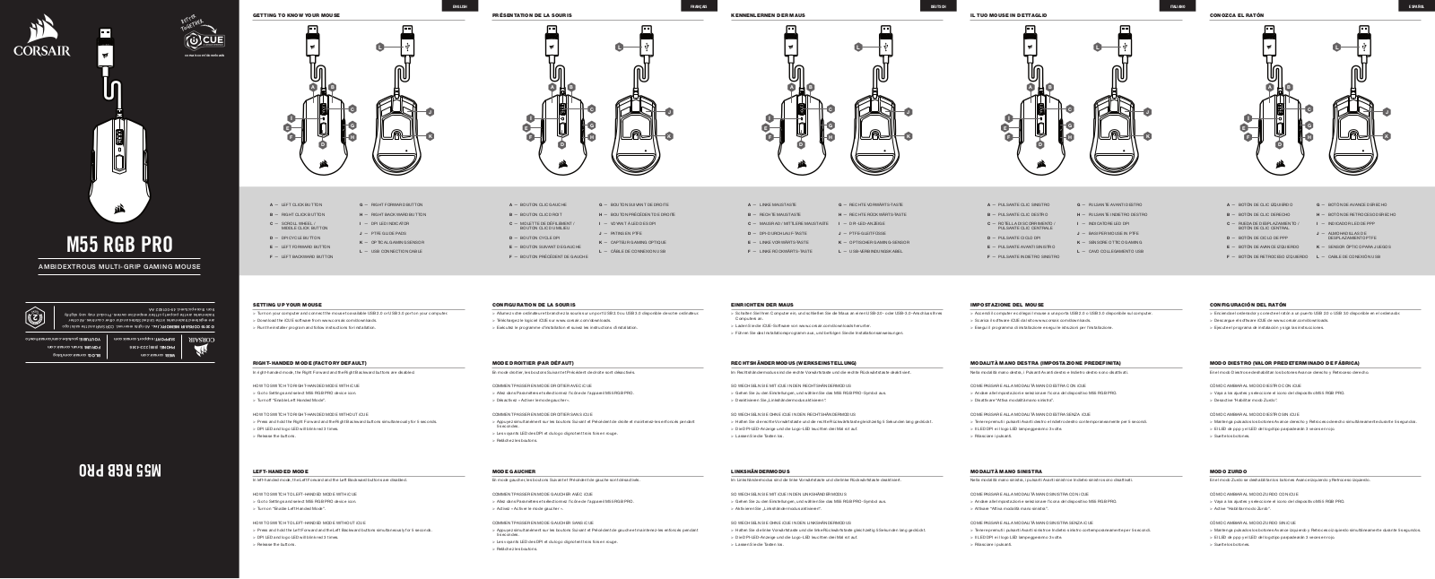 Corsair Gaming M55 RGB PRO User Manual