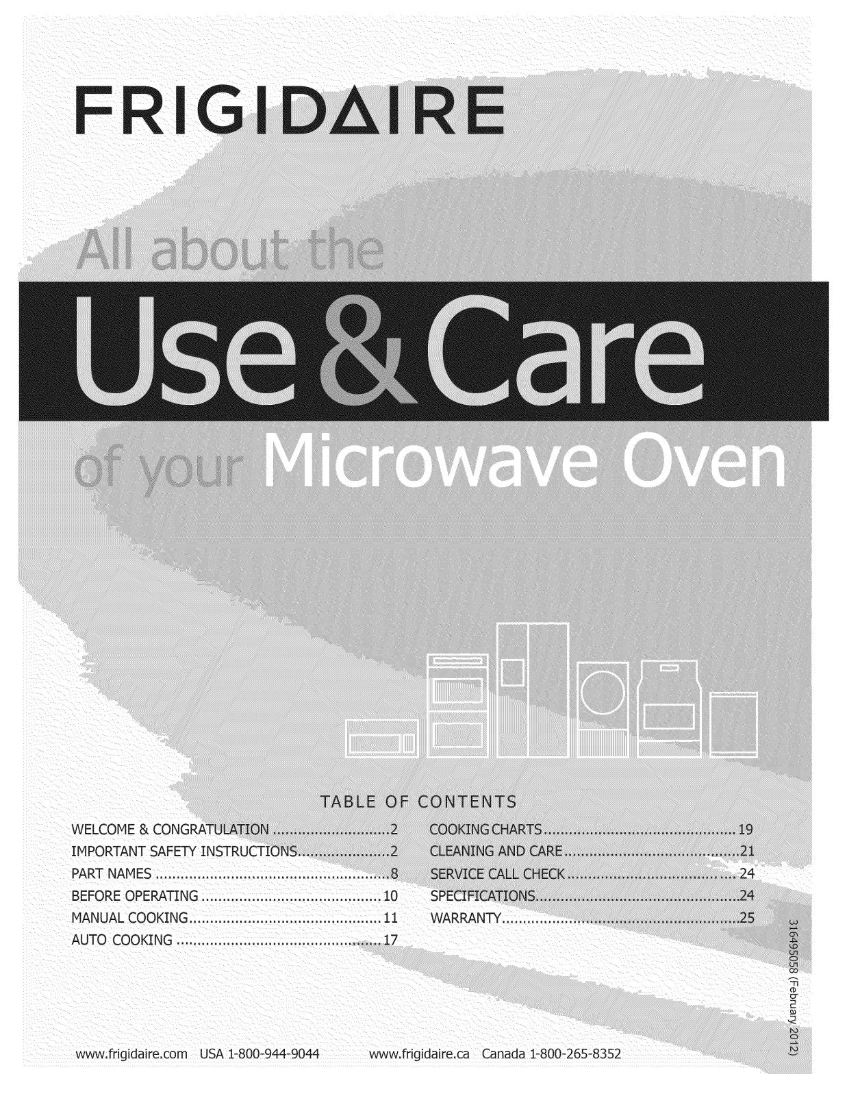 Universal/Multiflex (Frigidaire) MWV150KWB, MWV150KWA, MWV150KBB, MWV150KBA, MMV150KWA Owner’s Manual