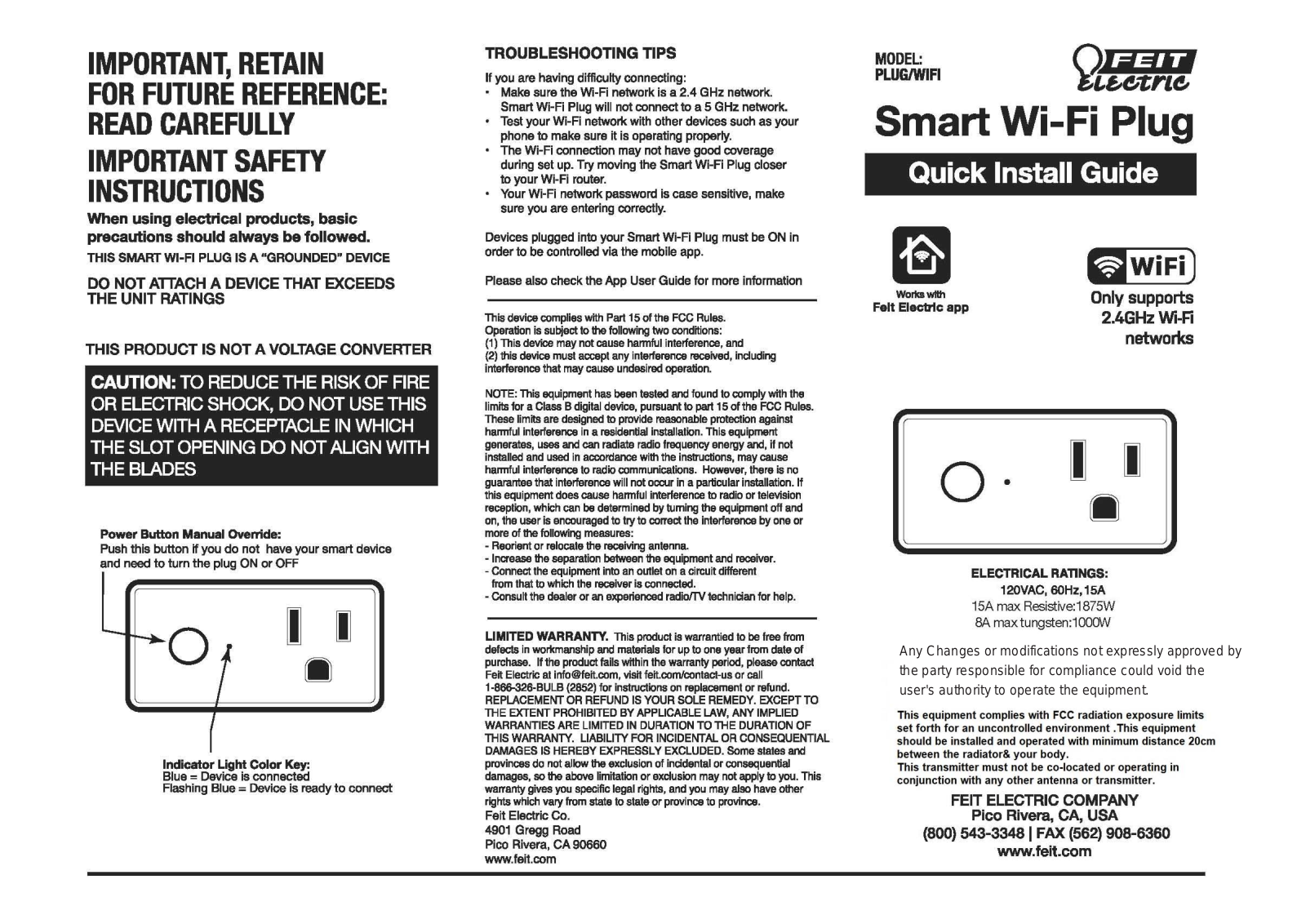 Feit Electric PLUGWIFI User Manual