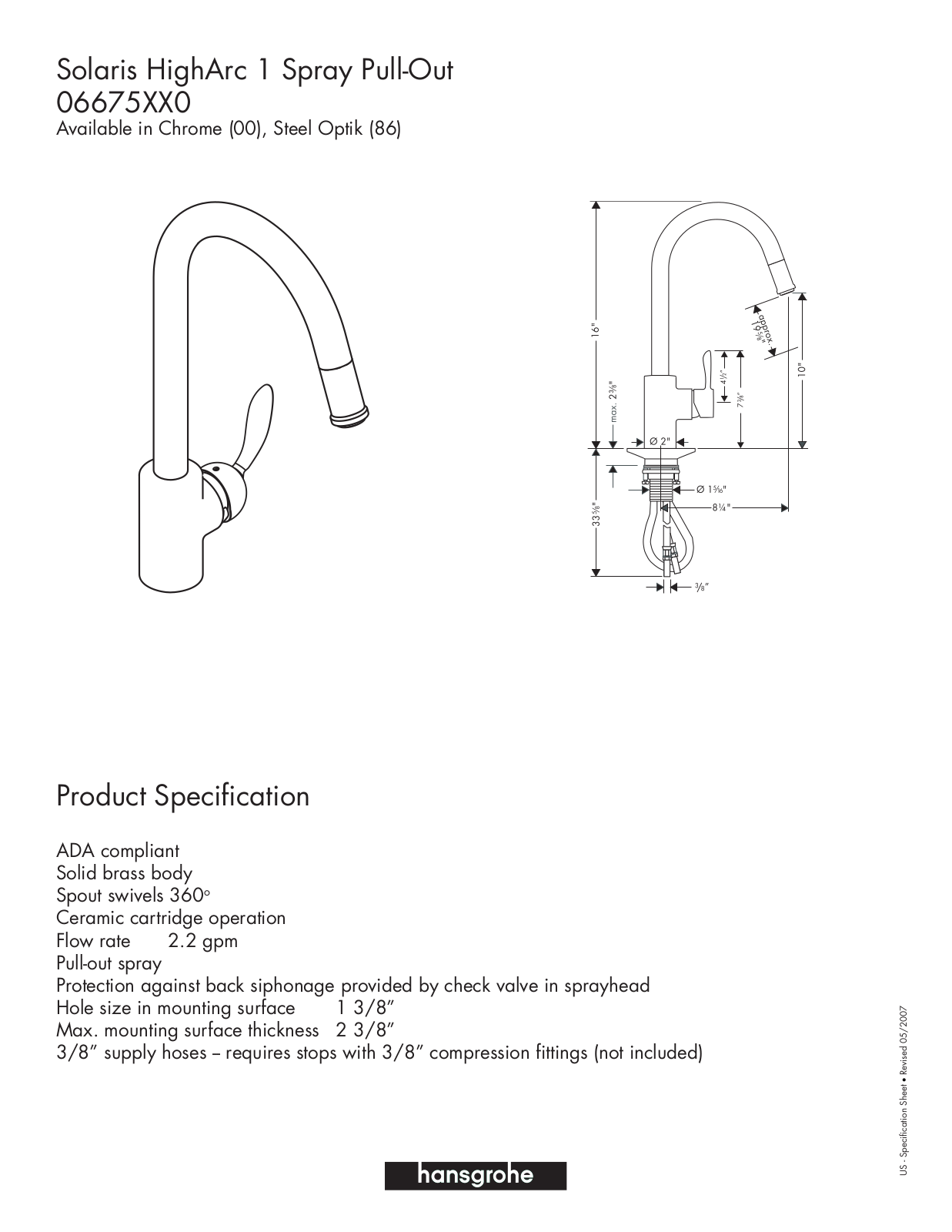 Hans Grohe 06675XX0 User Manual