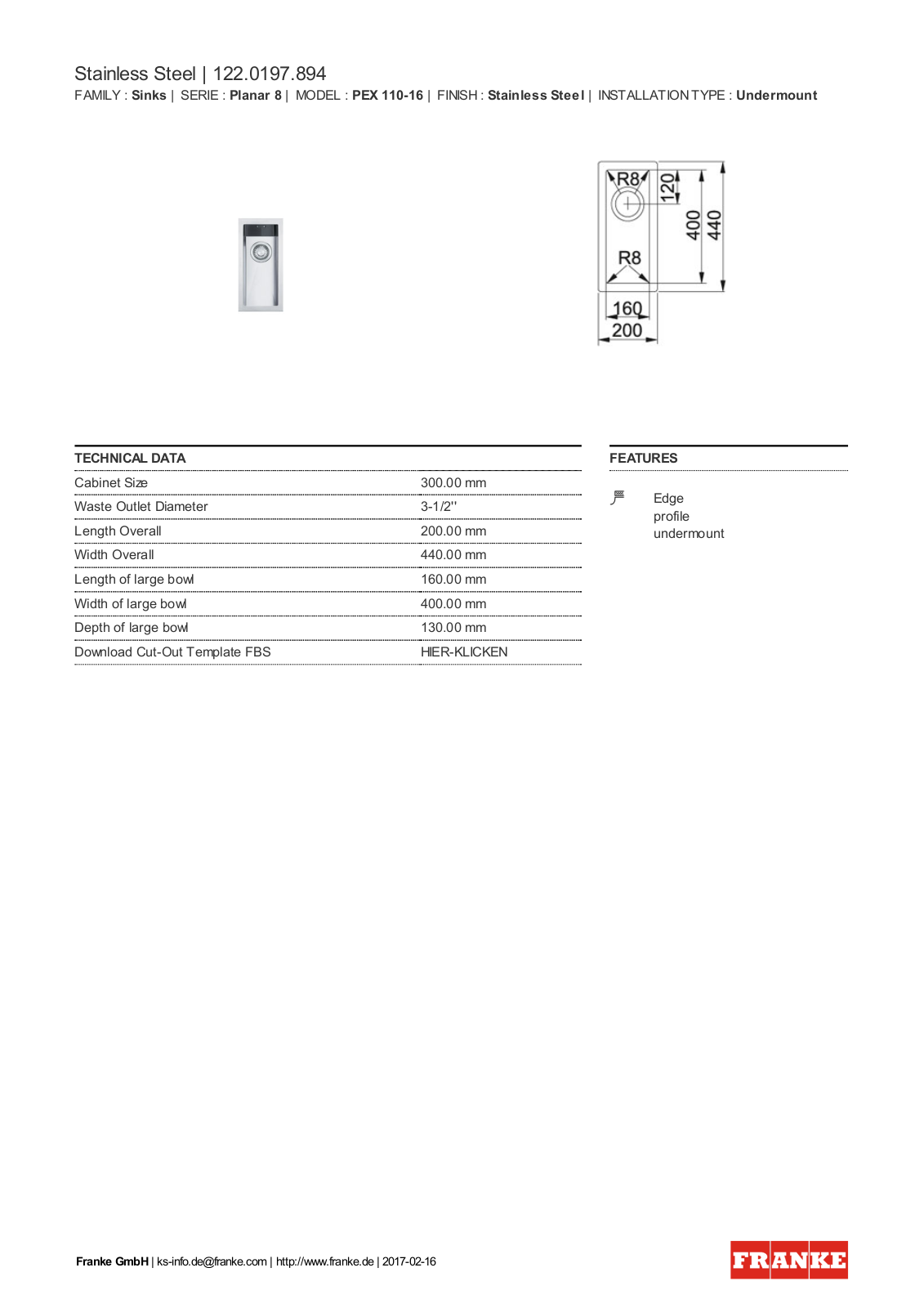 Franke 122.0197.894 Service Manual