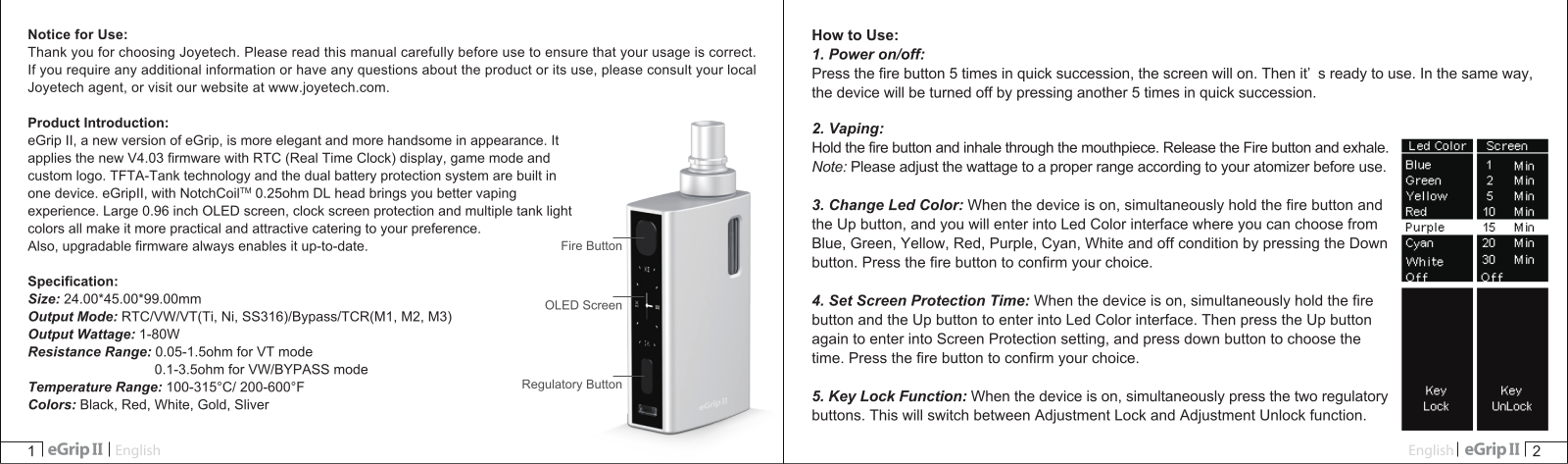 JOYTECH eGrip II User Manual