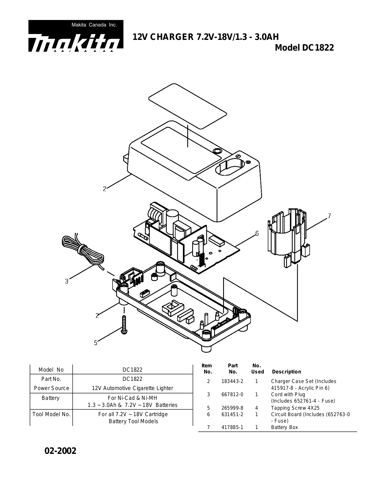 Makita DC1822 User Manual