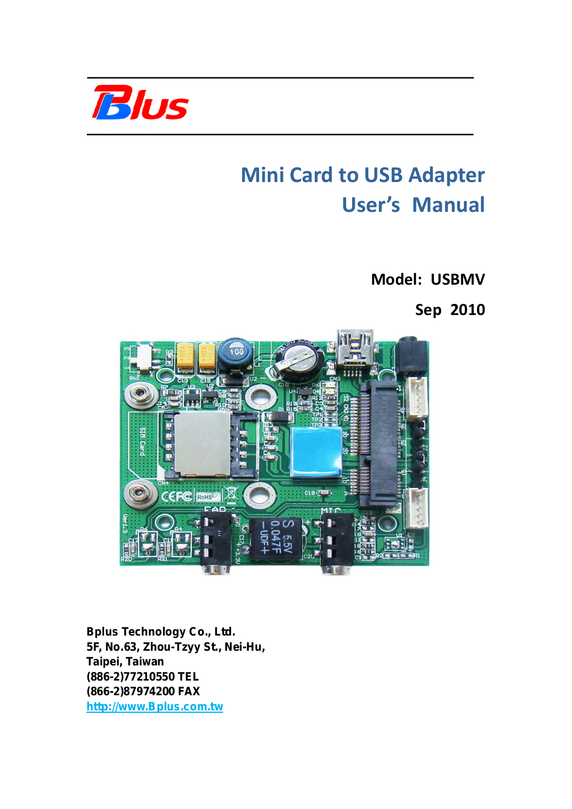 Bplus USBMV User Manual - ManualMachine.com
