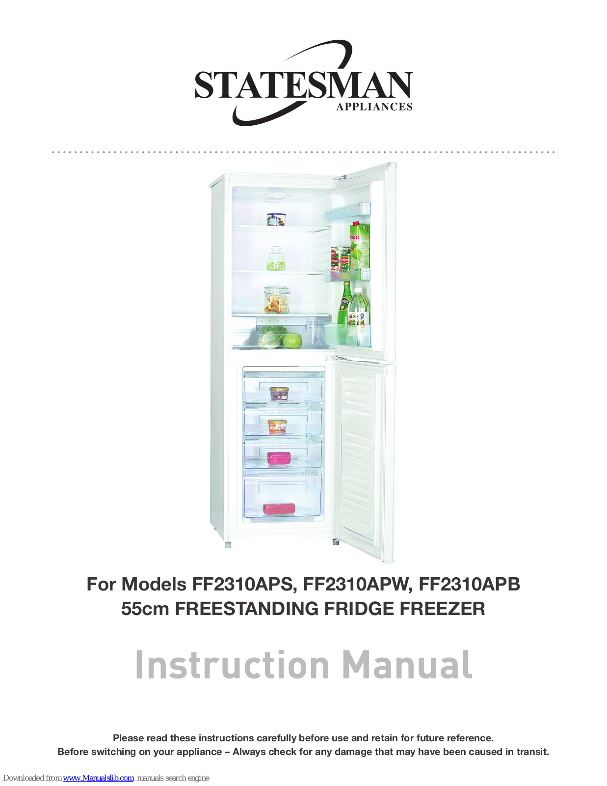 STATESMAN FF2310APS, FF2310APW, FF2310APB Instruction Manual