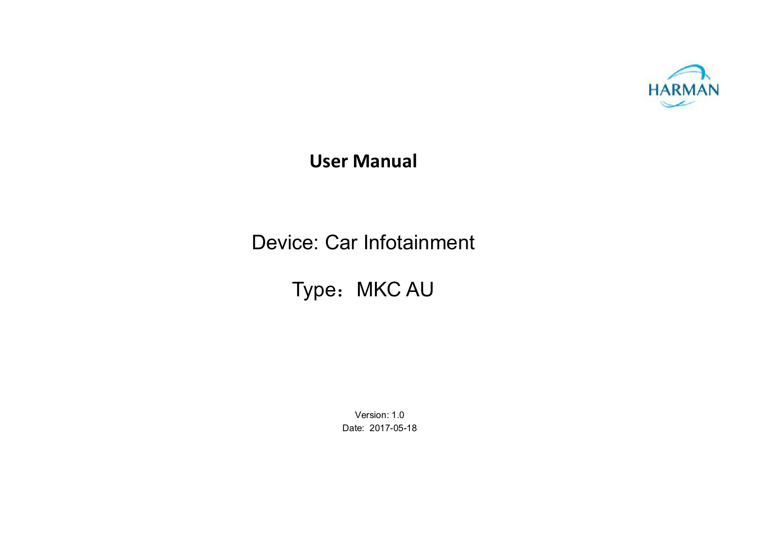 Harman Automotive Electronic Systems MKCAU User Manual