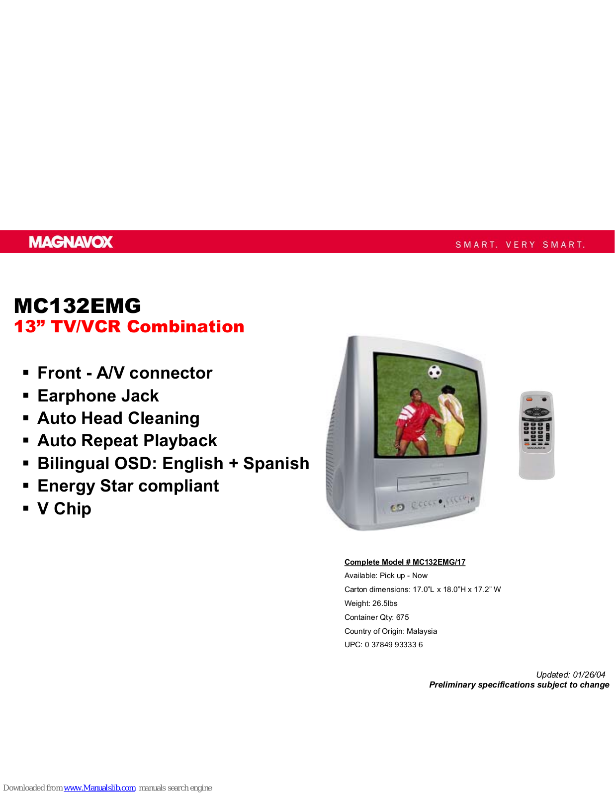 Philips MC132EMG, MC132EMG/99 Specifications - ManualMachine.com