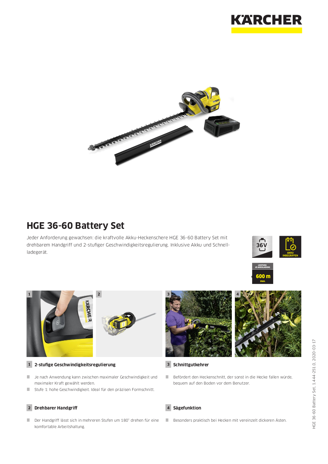 Kärcher HGE 36-60 Battery User Manual