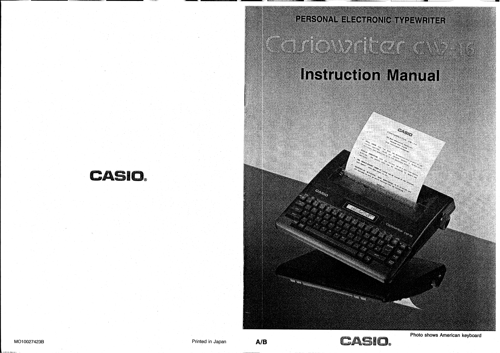 CASIO CW-16 User Manual